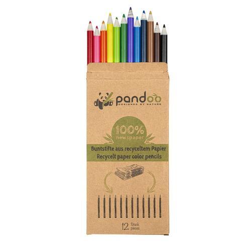 Barevné pastelky ze starých novin Pandoo 12ks - 1